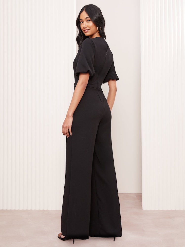 Friends Like These Tailored Abstract Buckle Puff Sleeve Jumpsuit - Imagen 4 de 4