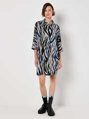 Apricot Green Zebra Cocoon Dress - Image 1 of 5