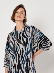 Apricot Green Zebra Cocoon Dress - Image 2 of 5