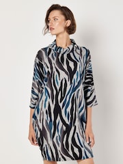 Apricot Green Zebra Cocoon Dress - Image 3 of 5