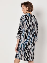 Apricot Green Zebra Cocoon Dress - Image 4 of 5
