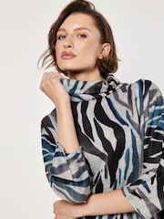 Apricot Green Zebra Cocoon Dress - Image 5 of 5