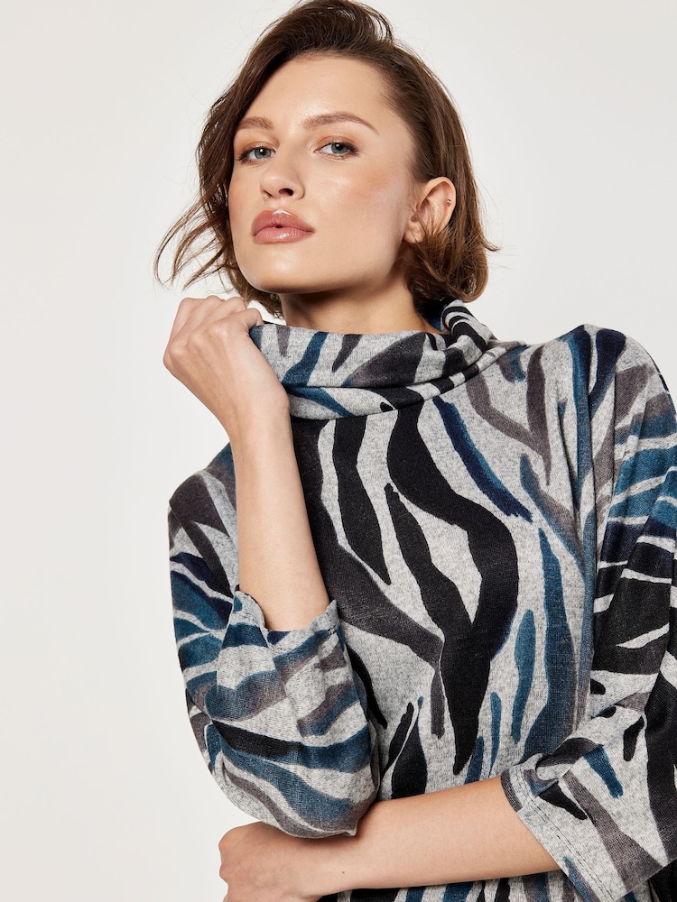 Apricot Green Zebra Cocoon Dress - Image 5 of 5