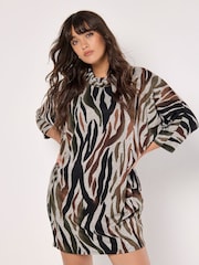 Apricot Orange Zebra Cocoon Dress - Image 1 of 4