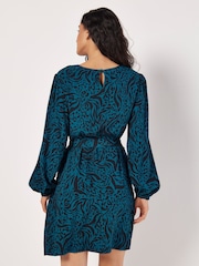 Apricot Green Leopard And Zebra Belt Shift Dress - Image 2 of 4