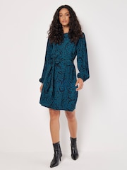 Apricot Green Leopard And Zebra Belt Shift Dress - Image 3 of 4