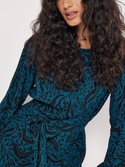 Apricot Green Leopard And Zebra Belt Shift Dress - Image 4 of 4
