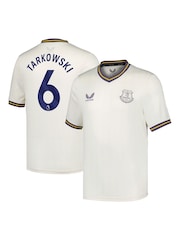 Castore White Everton Third Kids Shirt 2024-25 in Tarkowski 6 Printing - Image 1 of 3