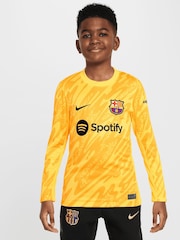 Nike Yellow Kids Barcelona Goalkeeper Change Stadium Long Sleeve Shirt 2024-25 - Image 1 of 5