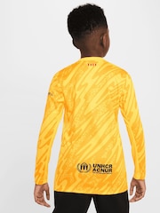 Nike Yellow Kids Barcelona Goalkeeper Change Stadium Long Sleeve Shirt 2024-25 - Image 2 of 5