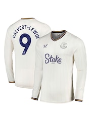 Castore White Long Sleeve Calvert Lewin 9 Printing Everton Third Shirt 2024-25 - Image 1 of 3