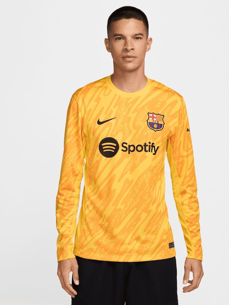 Nike Yellow Barcelona Goalkeeper Change Stadium Long Sleeve Shirt 2024-25 - Image 1 of 6