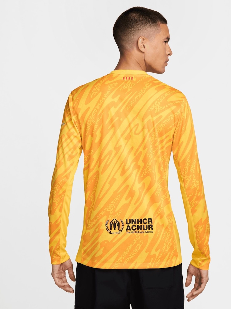 Nike Yellow Barcelona Goalkeeper Change Stadium Long Sleeve Shirt 2024-25 - Image 2 of 6
