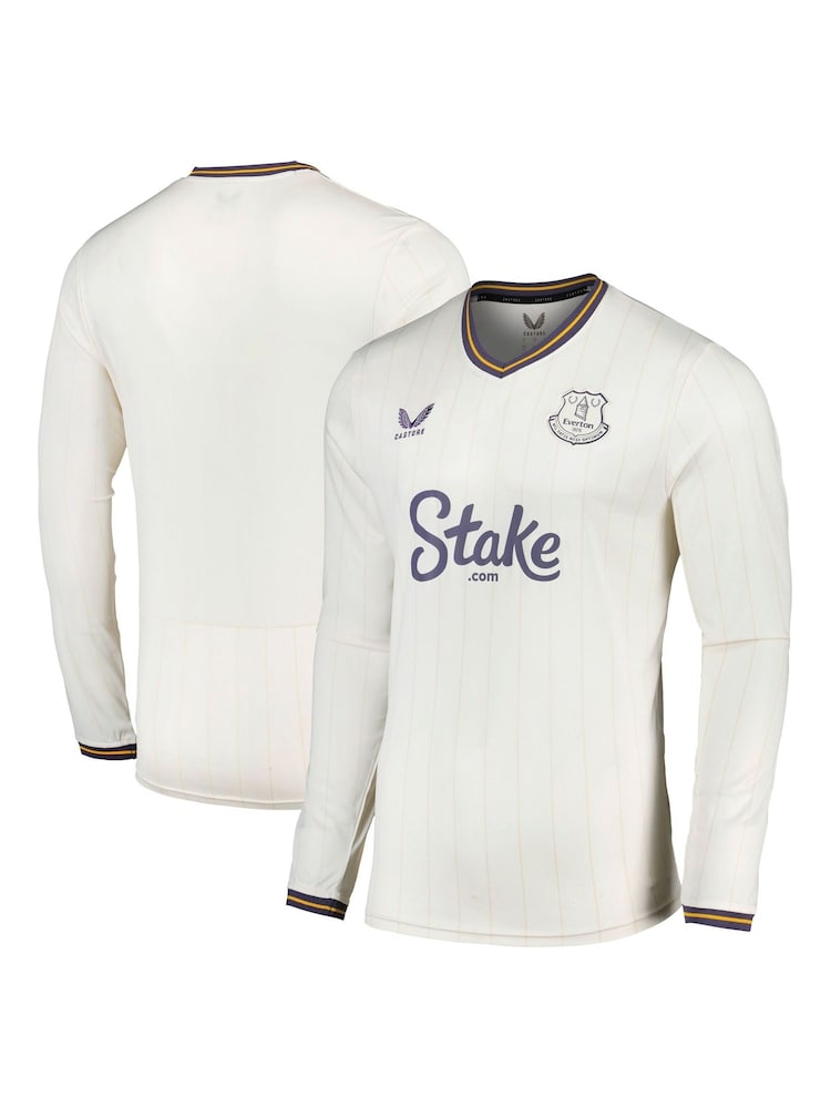 Castore White Long Sleeve Everton Third Replica Shirt 2024-25 - Image 1 of 3