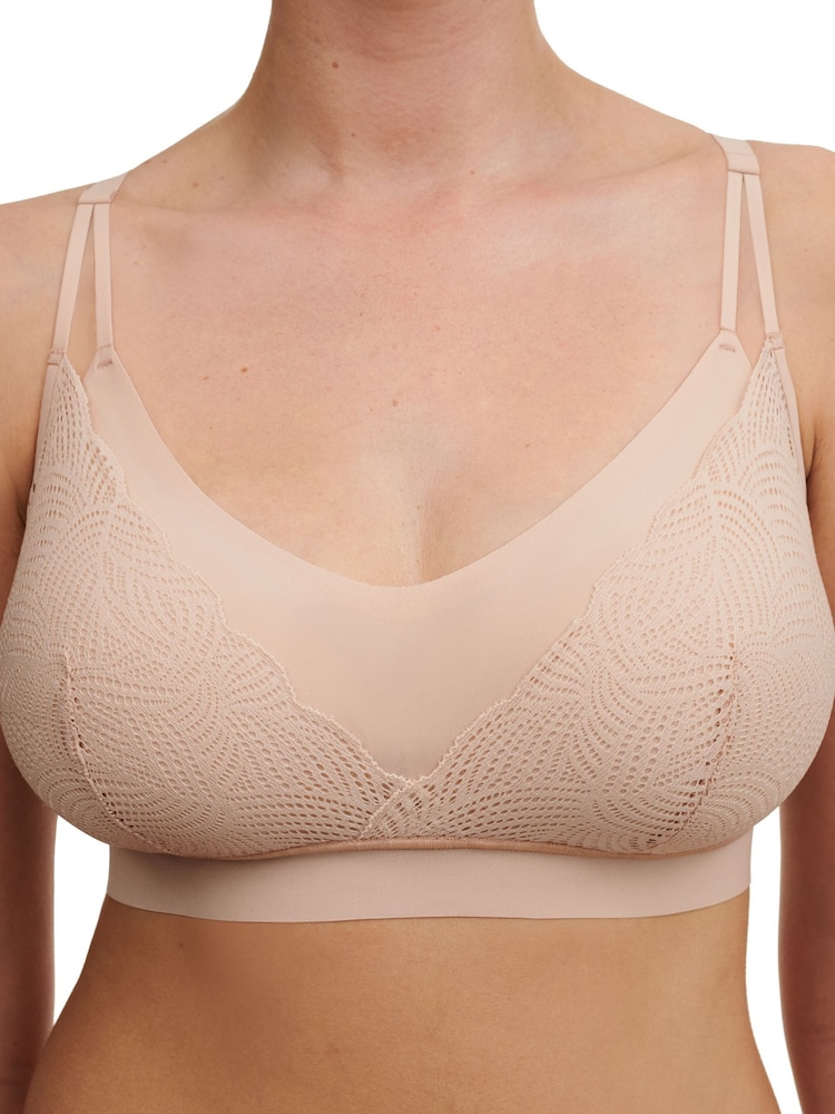 Tělová barva - Chantelle Soft Strečové krajkové vycpané braletky - Image 3 of 4