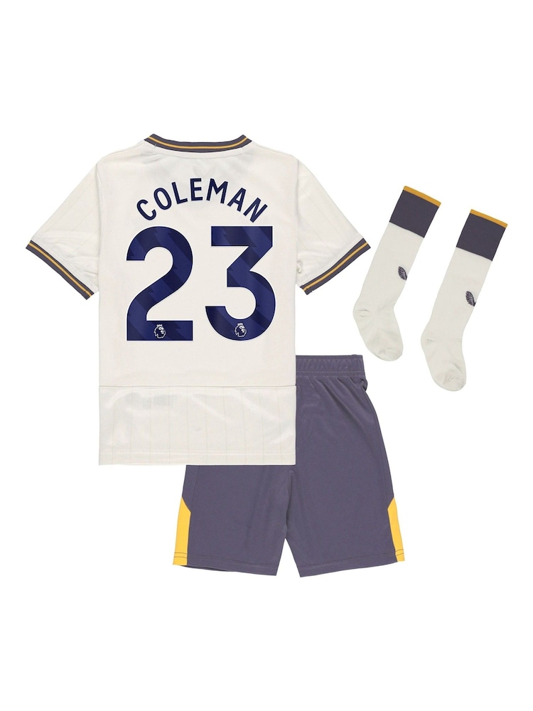 Castore White Everton Third Infant Kit 2024-25 Coleman 23 printing - Image 2 of 3