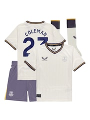 Castore White Everton Third Infant Kit 2024-25 Coleman 23 printing - Image 3 of 3