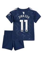 adidas Blue Manchester United EPL Away Baby Kit 2024-25 Zirkzee 11 printing - Image 2 of 3