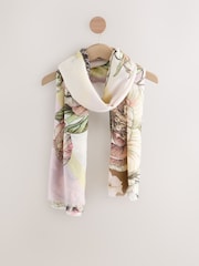 Yellow/Lilac Floral Print Lightweight Scarf - Image 1 of 3
