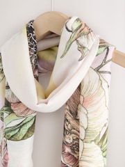 Yellow/Lilac Floral Print Lightweight Scarf - Image 2 of 3