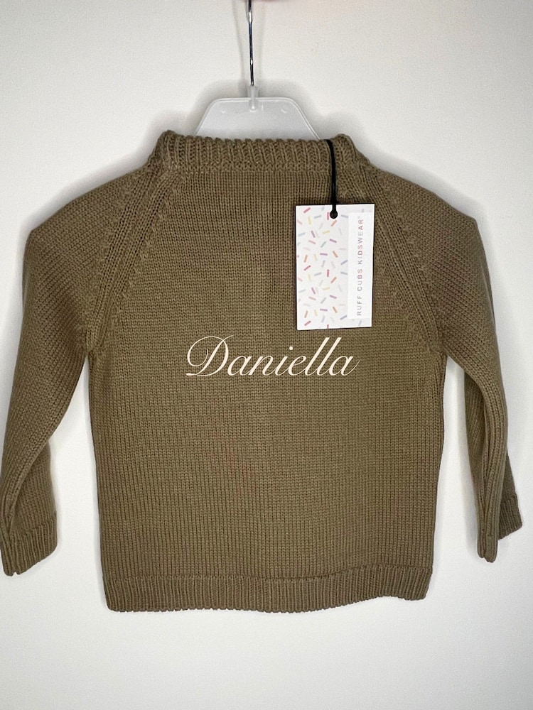 Kids Personalised Knitwear Cardigan by Ruff Cubs Kidswear - Image 1 of 3