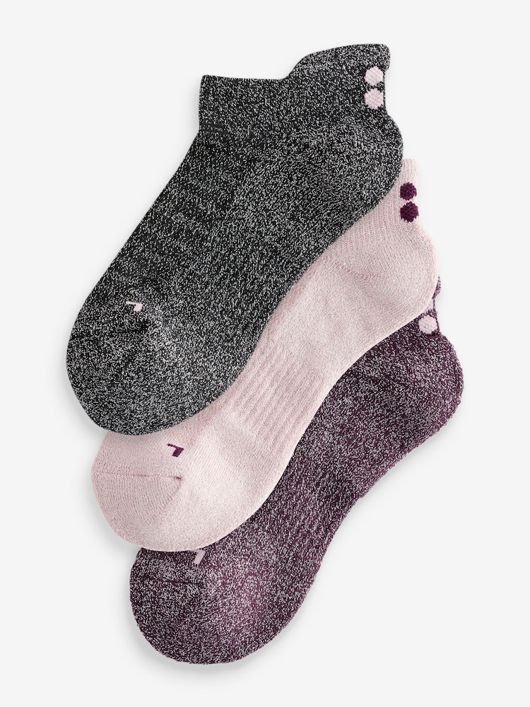 Sweaty Betty Purple Workout Metallic Socks 3 Pack - Image 1 of 4
