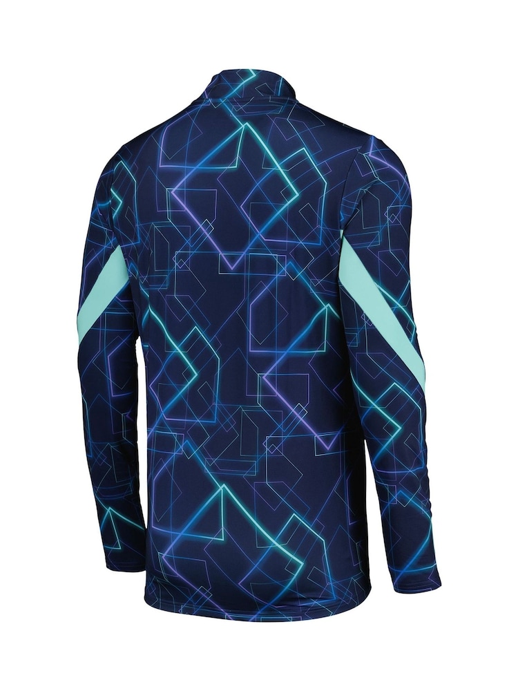 Castore Blue Everton Third Matchday Quarter Zip Midlayer Sweatshirt - Image 3 of 3 Castore Blue Everton Third Matchday Quarter Zip Midlayer Sweatshirt - Image 3 of 3