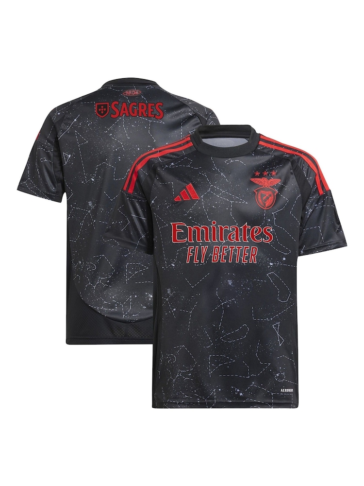 adidas Black Benfica Away Kids Shirt 2024-25 - Image 1 of 3