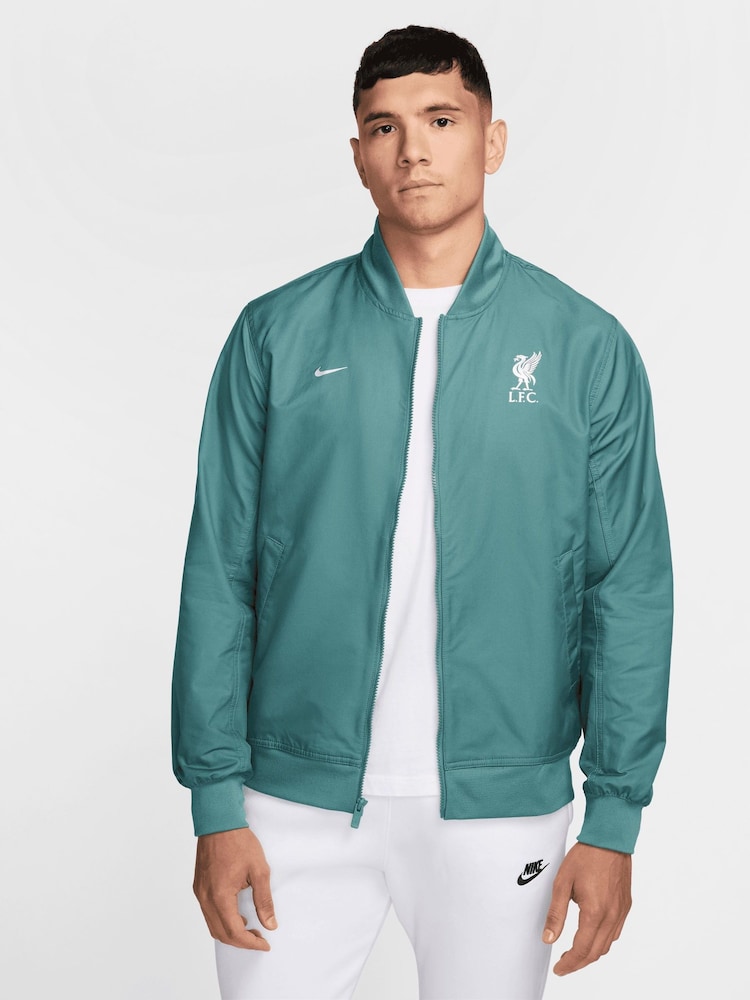 Nike Blue Liverpool Woven Bomber Jacket - Image 1 of 4 Nike Blue Liverpool Woven Bomber Jacket - Image 1 of 4