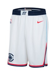 Fanatics NBA Los Angeles Clippers Replica Association Swingman White Shorts - Image 2 of 3