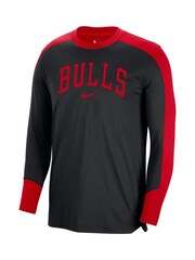Fanatics NBA Chicago Bulls Dri-FIT Pre Game Long Sleeve Black Top - Image 3 of 3