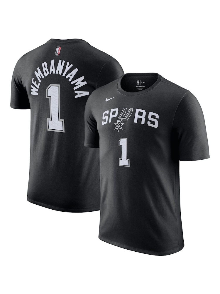 Fanatics NBA San Antonio Spurs Icon Name and Number 100% Cotton Black T-Shirt - Image 1 of 3 Fanatics NBA San Antonio Spurs Icon Name and Number 100% Cotton Black T-Shirt - Image 1 of 3