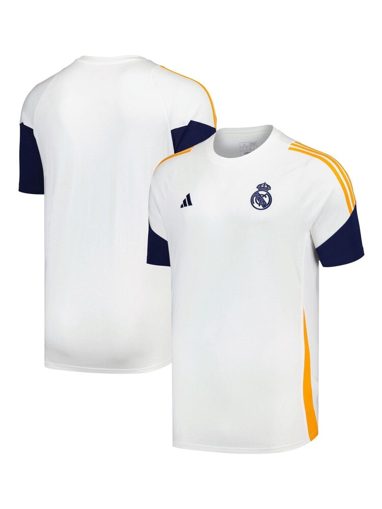adidas White Real Madrid Training 100% Cotton T-Shirt - Image 1 of 3