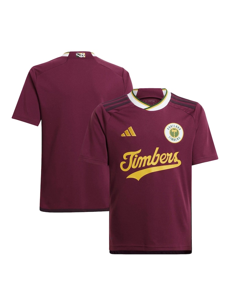 adidas Red Portland Timbers Third Kids Shirt 2024-25 - Image 1 of 3