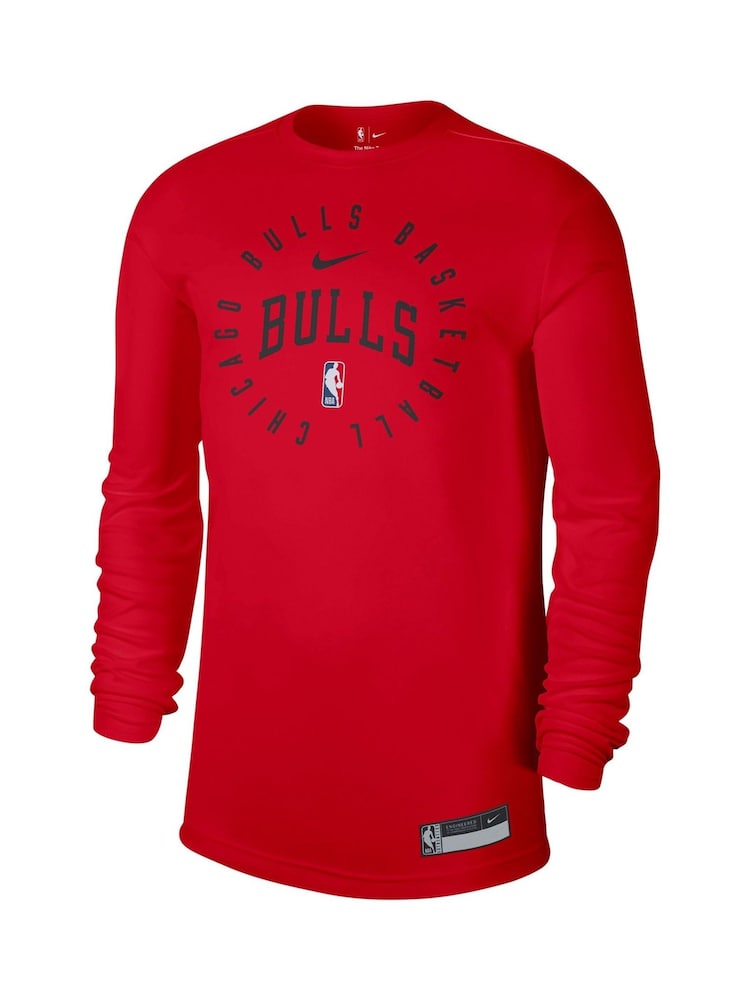 Fanatics Red NBA Chicago Bulls Long Sleeve Practice Top - Image 3 of 3