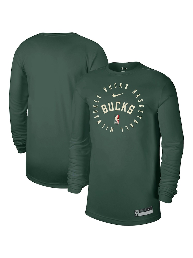 Fanatics Green NBA Milwaukee Bucks Long Sleeve Practice Top - Image 1 of 3