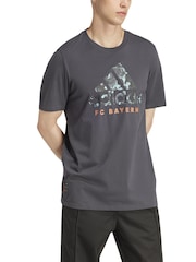 adidas Grey FC Bayern SZN Travel 100% Cotton T-Shirt - Image 1 of 2