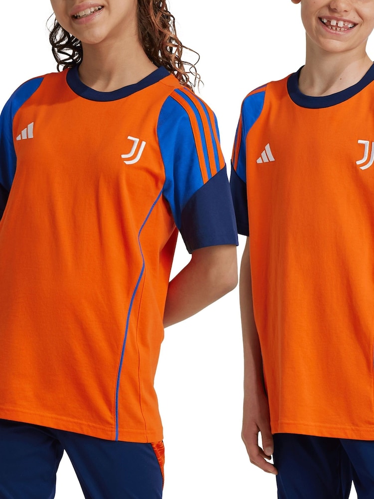 adidas Orange Kids Juventus Training 100% Cotton T-Shirt - Image 1 of 2