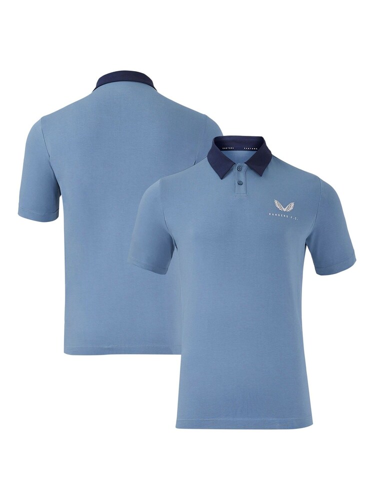 Castore Blue Glasgow Rangers Travel Polo Shirt - Image 1 of 5