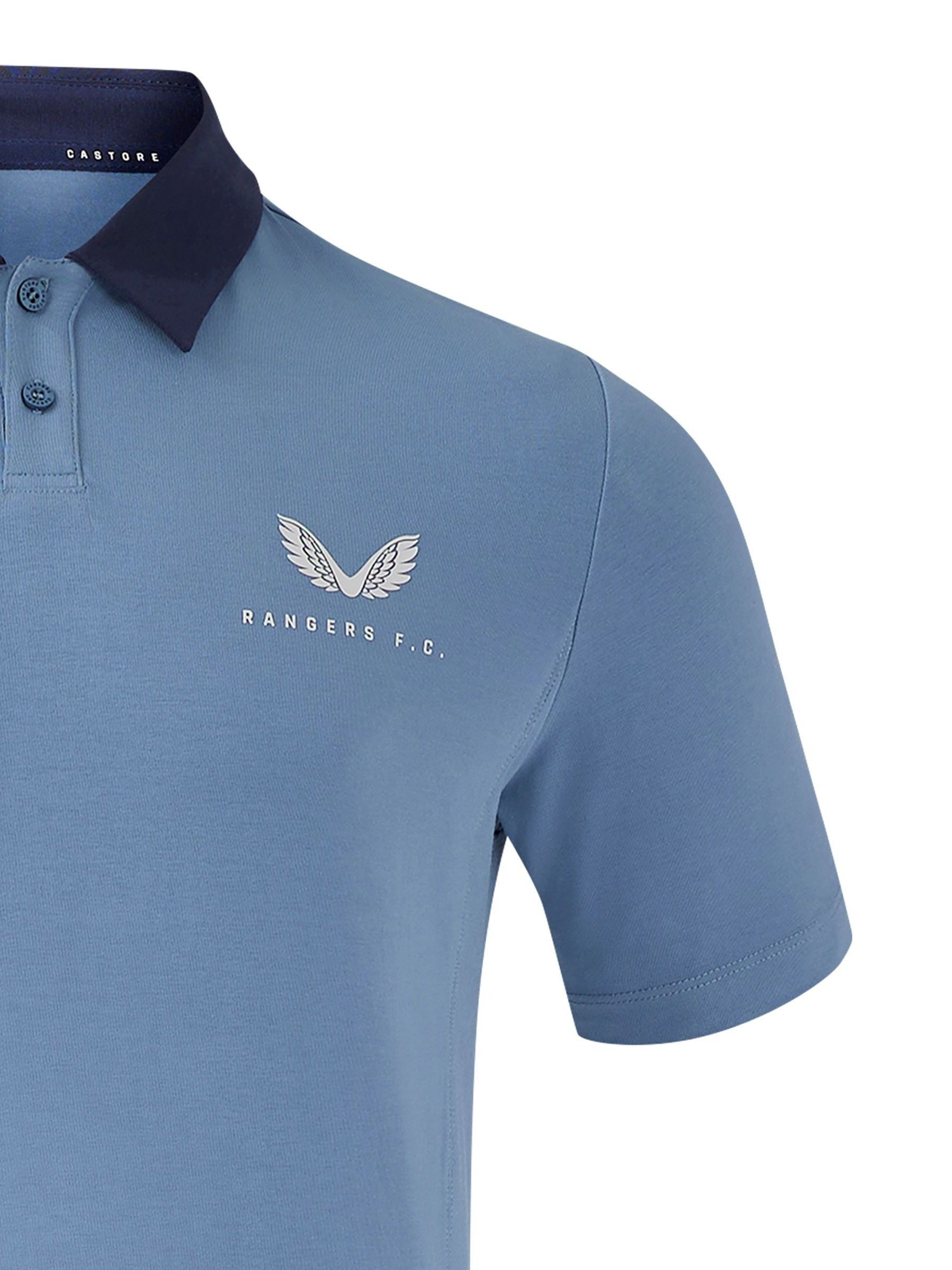 Castore Blue Glasgow Rangers Travel Polo Shirt - Image 4 of 5