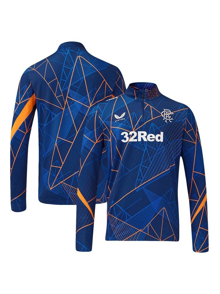 Castore Blue Glasgow Rangers League Matchday Quarter Zip Midlayer Sweatshirt - Image 1 of 1 Castore Blue Glasgow Rangers League Matchday Quarter Zip Midlayer Sweatshirt - Image 1 of 1