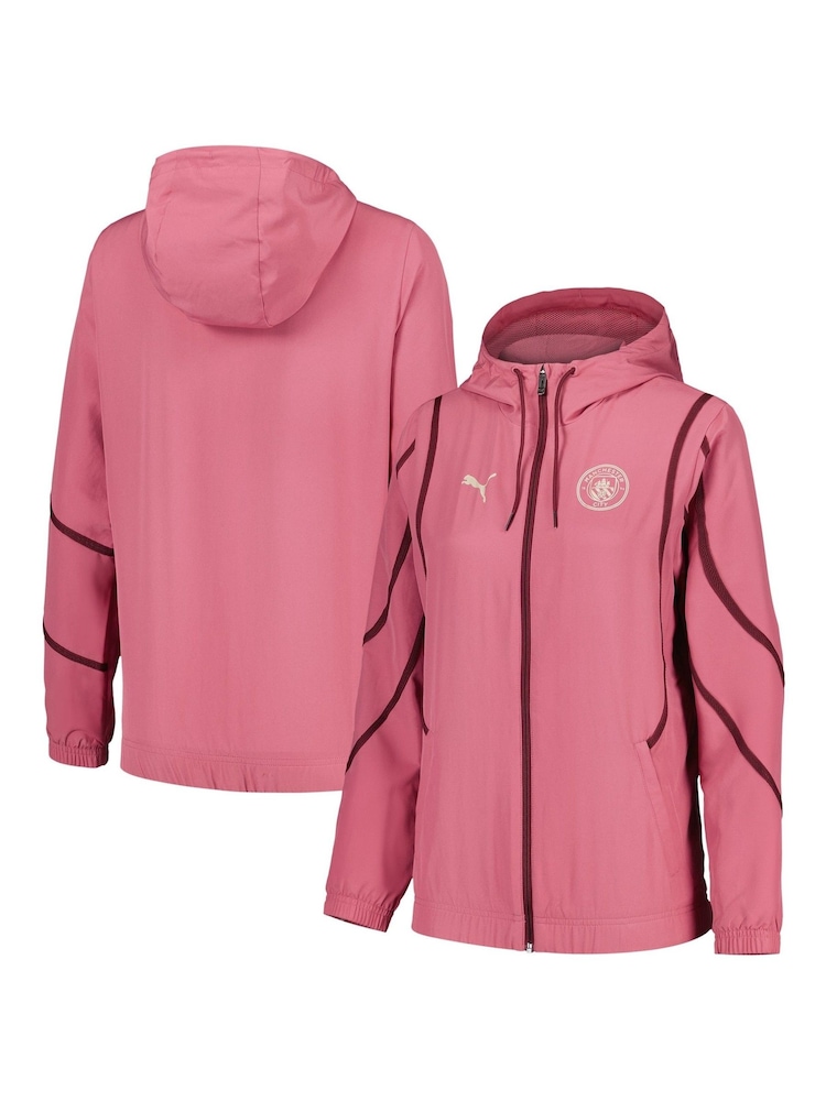 Puma Pink Womens Manchester City Pre Match Jacket - Image 1 of 3