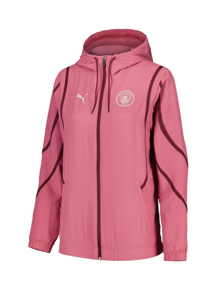 Puma Pink Womens Manchester City Pre Match Jacket - Image 2 of 3