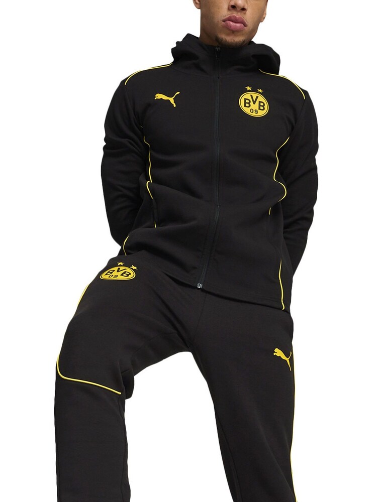 Puma Black Borussia Dortmund Casuals Hooded Jacket - Image 1 of 4