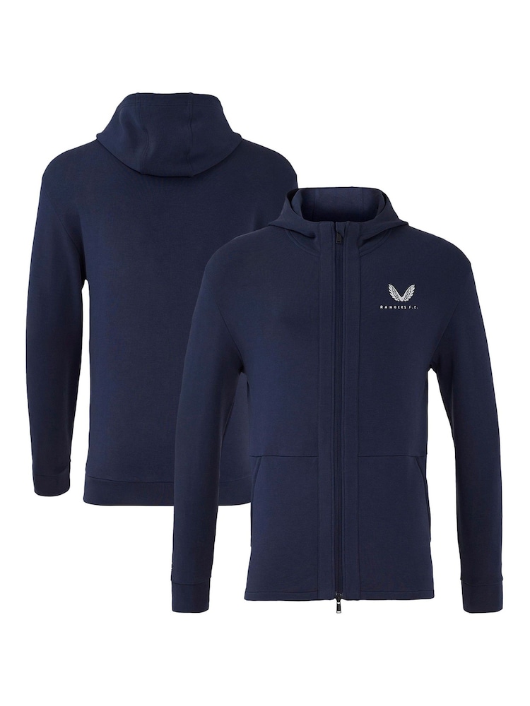 Castore Blue Glasgow Rangers Hooded Travel Jacket - Image 1 of 5