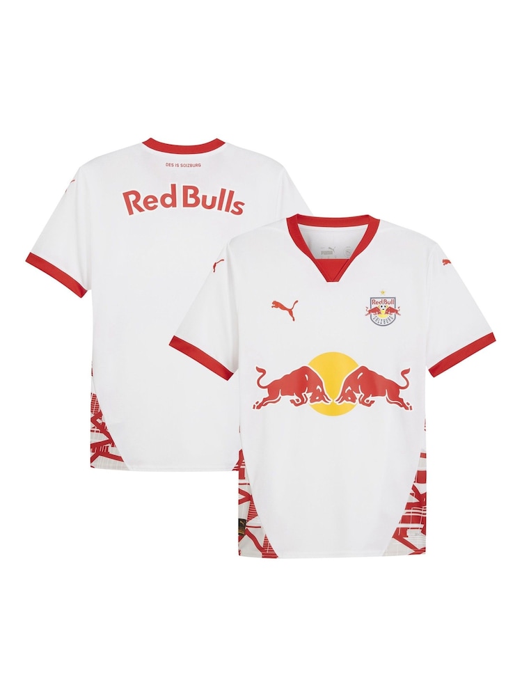 Puma White Red Bull Salzburg Home Shirt 2024-25 - Image 1 of 1 Puma White Red Bull Salzburg Home Shirt 2024-25 - Image 1 of 1