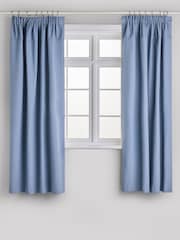 Blue Pencil Pleat Blackout Curtains - Image 1 of 3
