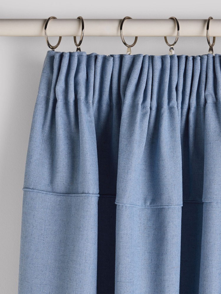 Blue Pencil Pleat Blackout Curtains - Image 2 of 3