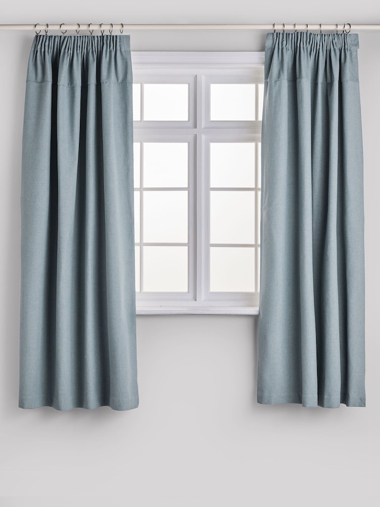 Petrol Pencil Pleat Blackout Curtains - Image 1 of 8 Petrol Pencil Pleat Blackout Curtains - Image 1 of 8