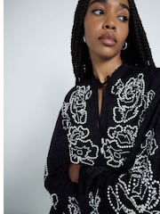 River Island Black Pearl Embellished Mini Dress - Image 4 of 6